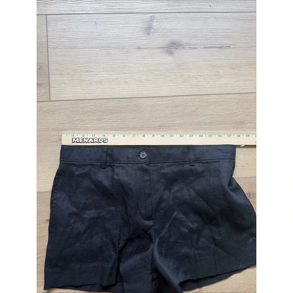 J.Crew 100% Linen Shorts Women's Size Large Black 3